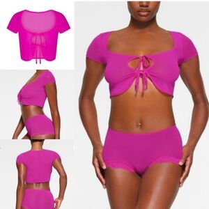 Skims Summer Mesh Super Cropped Top - 4X